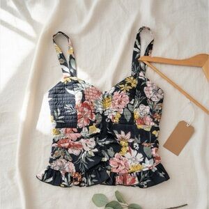 O.G COLLECTIVE Women’s Floral Ruffled Crop Top